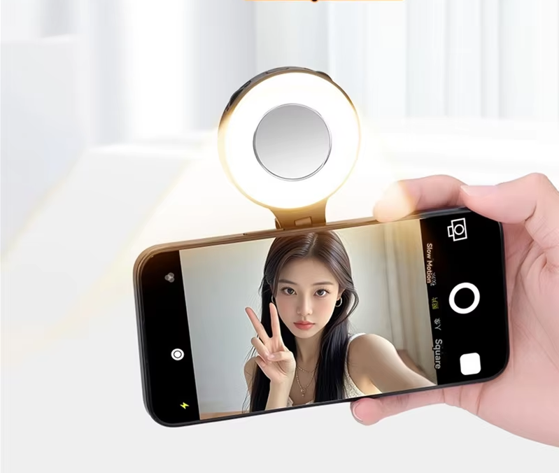 LumiRing™ – Mini magnetyczna lampa pierścieniowa do selfie ze światłem LED i 3-stopniową regulacją jasności